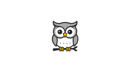 Obraz premium owl, icon, bird, animal, wildlife, nocturnal, wisdom, smart, knowledge, education, symbol, mascot, logo, emblem, sign, illustration, vector, graphic, design, flat, minimal, simple, cute, cartoon, outl