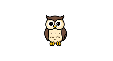 Obraz premium owl, icon, bird, animal, wildlife, nocturnal, wisdom, smart, knowledge, education, symbol, mascot, logo, emblem, sign, illustration, vector, graphic, design, flat, minimal, simple, cute, cartoon, outl