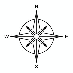 Fototapeta premium Navigational Compass: A classic navigational compass illustration, symbolizing direction, guidance, and the pursuit of adventure, isolated against a minimalist backdrop.