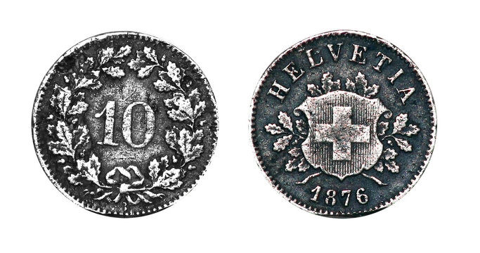 Coin 10 rappen. 1876. Switzerland
