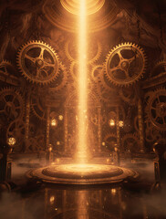 Fantasy Night Environment with Glowing Mist and Reflective Surface &ndash; Cinematic Atmospheric Background for Product Mockup, Branding Presentation, Luxury Showcase and Creative Advertising