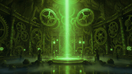 Fantasy Night Environment with Glowing Mist and Reflective Surface &ndash; Cinematic Atmospheric Background for Product Mockup, Branding Presentation, Luxury Showcase and Creative Advertising