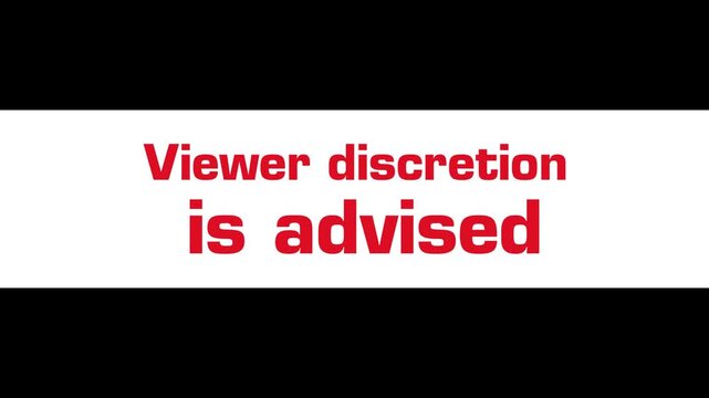 Warning Viewer Discretion is advised text video 4K