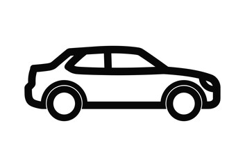 Fototapeta premium Simple black and white illustration of a car