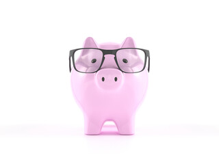 Piggy bank with glasses