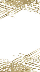 金色の筆で描いた和風フレーム(白背景)　縦長レイアウトの上品な装飾イラスト