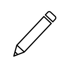 Fototapeta premium Pencil Icon Line Illustration, Writing Tool Symbol, Edit and Draw Concept, Education and School Stationery Sign, Minimal Modern Outline Pencil Icon Isolated on White Background for UI, Web