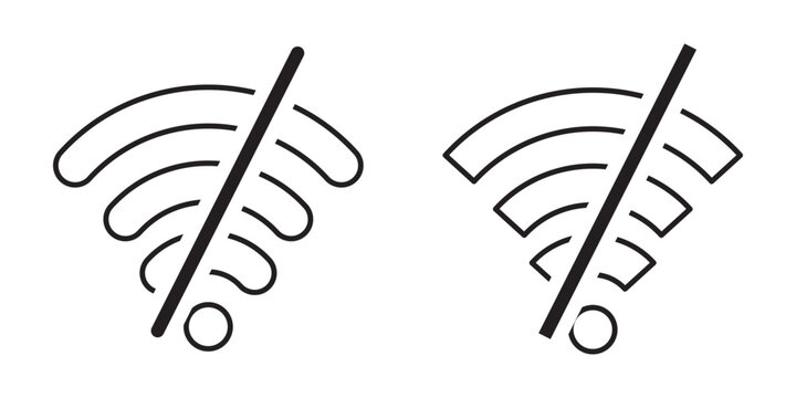 No wi-fi access. No internet access crossed symbol.