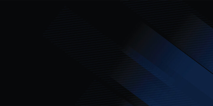 Abstract Black Background with Elegant Midnight Blue Diagonal Geometric Layers