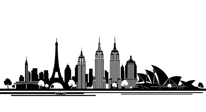 silhouette of the city