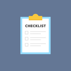 Checklist Clipboard Flat Vector