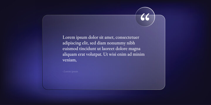 Glass Quote Card Template Featuring Transparent Testimonial Box and Modern Presentation Design