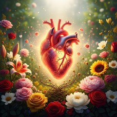 Love s Growth A heart growing larger with a steady warm pulse su