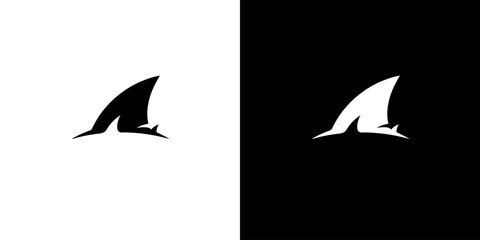 Obraz premium Shark Fin Silhouette Design Element.