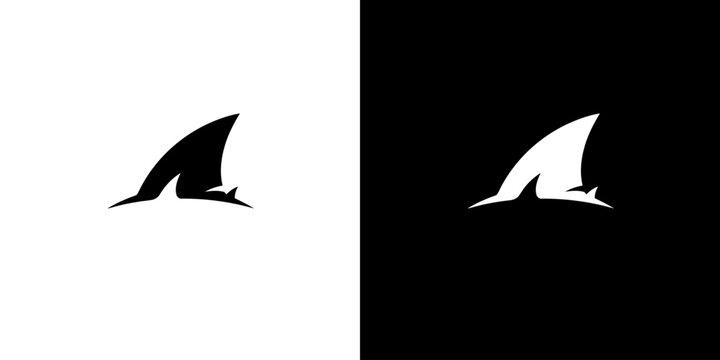 Shark Fin Silhouette Design Element.