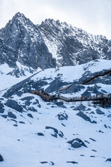 Naklejka premium Glacier Park of Jade Dragon Snow Mountain in Lijiang, Yunnan