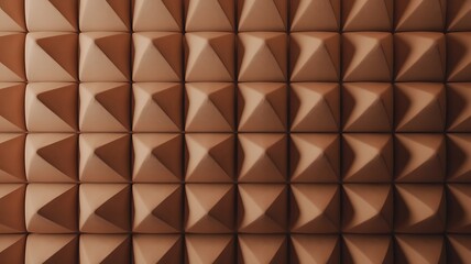 Brown pyramid patterned wall or floor with triangular tiles