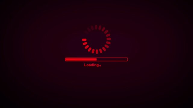 Vector speedometer illustration red numbers words and loading technology design elements.4k video animation