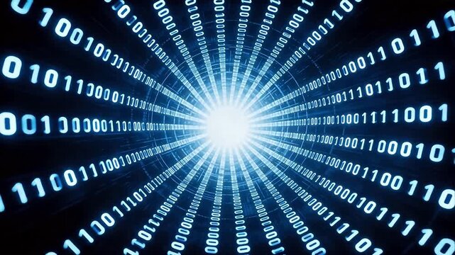 Binary code tunnel with light center