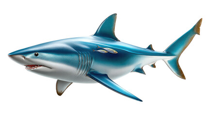 Obraz premium Ocean Predator: The shark, a formidable marine predator, glides through the ocean depths, embodying power and stealth. 