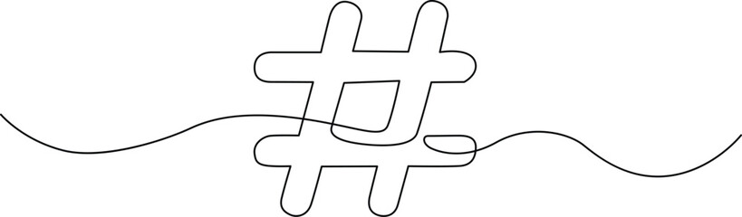 Obraz premium Abstract illustration of intertwined hashtags and lines creating a modern design Vector