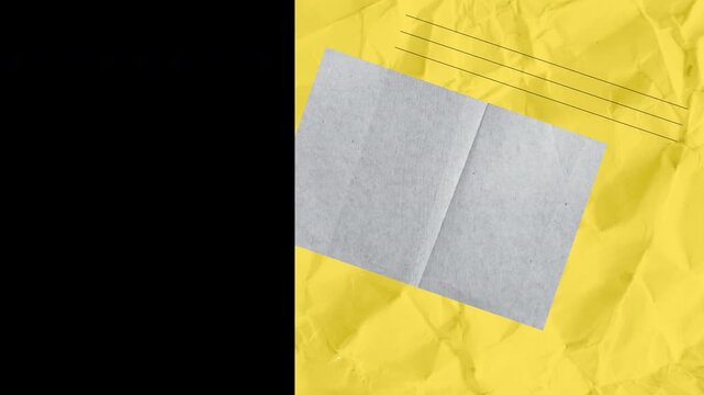 Gray paper on yellow background