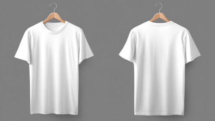 White T-shirt Mockup Front and Back View