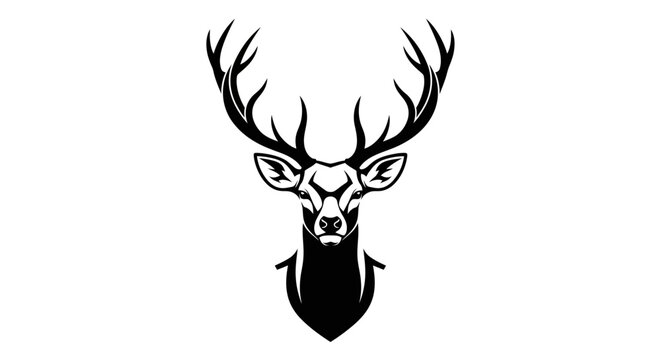 Deer Head with Antlers Illustration Design.