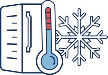 Cold Storage Temperature Monitoring Icon for Smart Refrigeration, Food Safety, and Supply Chain Compliance