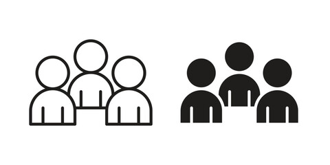 Fototapeta premium Community icon in black line style set. logotype designs