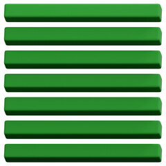 3D Green Horizontal Bar Parallel Minimal Stack Pattern © Flowicon