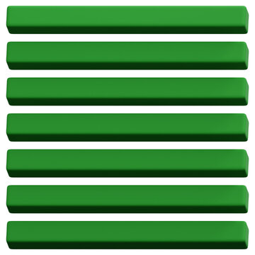 3D Green Horizontal Bar Parallel Minimal Stack Pattern