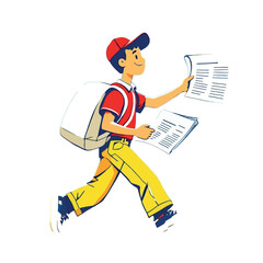 Vsai courier boy delivering newspapers, distributing daily news and information
