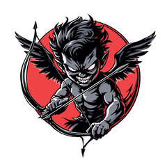 Vsai demonic cupid archer with bow and arrow aiming