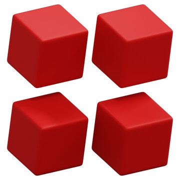 3D Red Cube Grid Minimal Abstract Block Arrangement