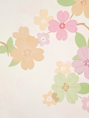 和紙と和柄の花の背景素材