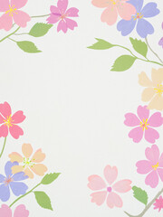 和紙にカラフルな桜柄の和風テクスチャー