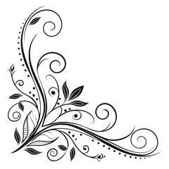 Fototapeta premium Calligraphic Border Flourish, Elegant Decorative Swirl