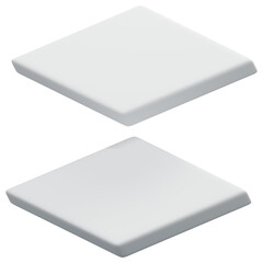 3D White Floating Square Layered Minimal Depth Arrangement