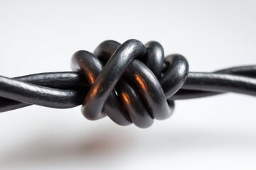 Intricate Cable Knot Tied Without Visible End in Complex Arrangement