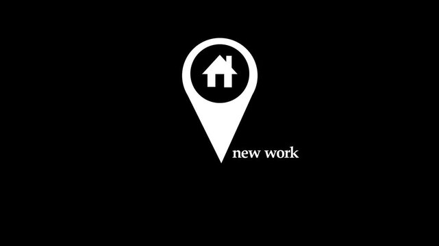 Location of the Country new work the name of the place with the location has been displayed, with black background,4k RPS location video animation.
