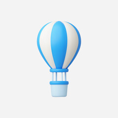 Obraz premium 3d Realistic Hot air balloon icon vector illustration