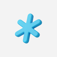 Obraz premium 3d Realistic Asterisk Icon vector illustration