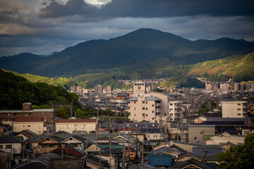 Aerial view of YamatoYagi city landscape in Nara Prefecture, Japan
