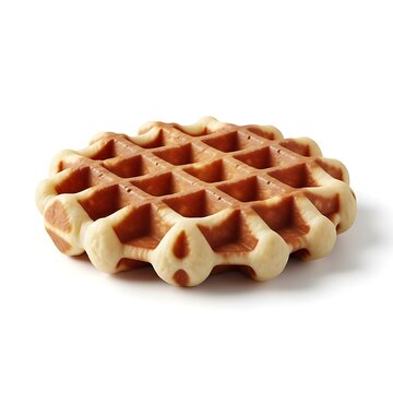 A delicious waffle with a golden brown hue and a crispy texture. isolated on transparent background, isolated on white background, illustration