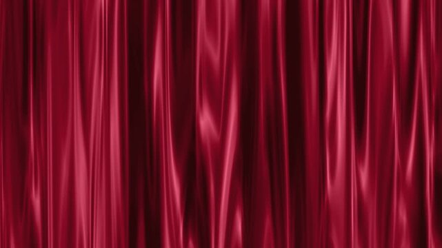 Red curtain abstract background satin fabric 4k animation seamless looping with red background,4k video animation.