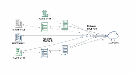 Cloud Computing Network Infrastructure Diagram with Regional Edge Hubs.