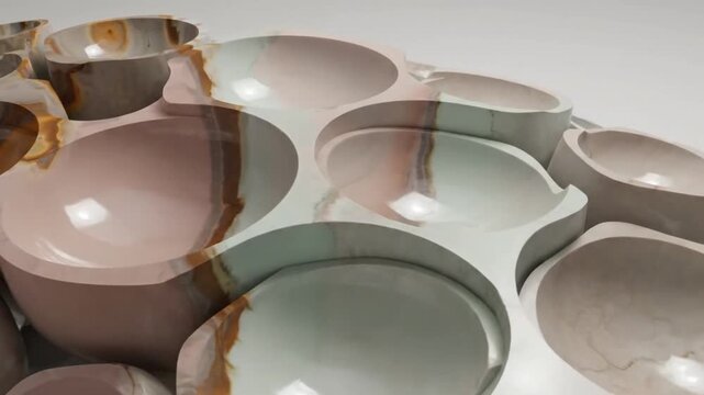 Agate Slices Interlocking Shapes Earthy Tones Mineral Patterns