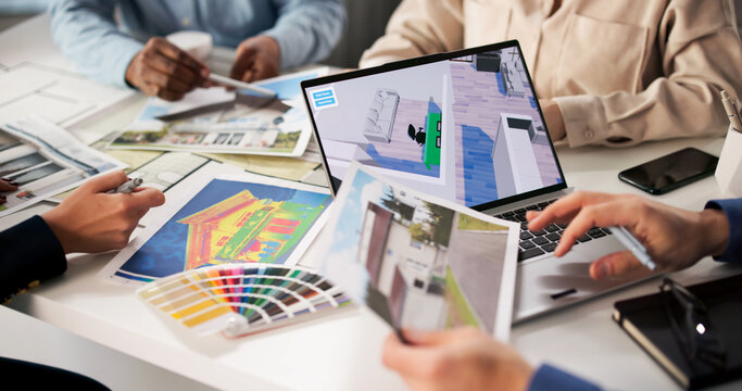 Design Team Consults African American Woman