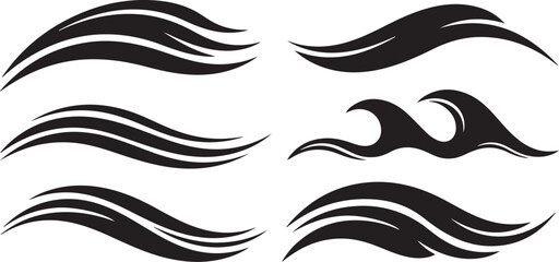 Fototapeta premium Abstract Black Wave Graphics on White Background Illustration